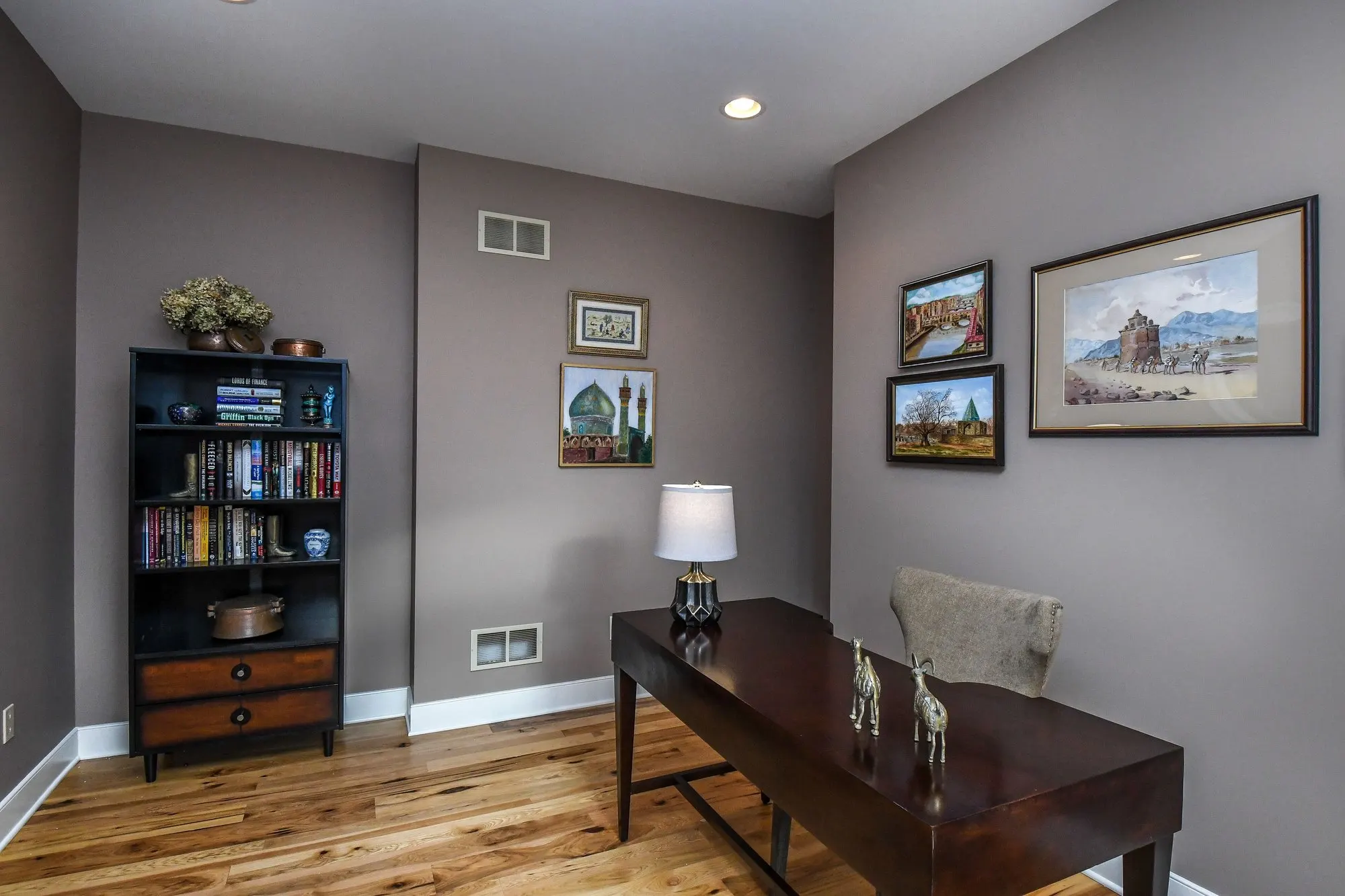 Home office bookcase and writing desk