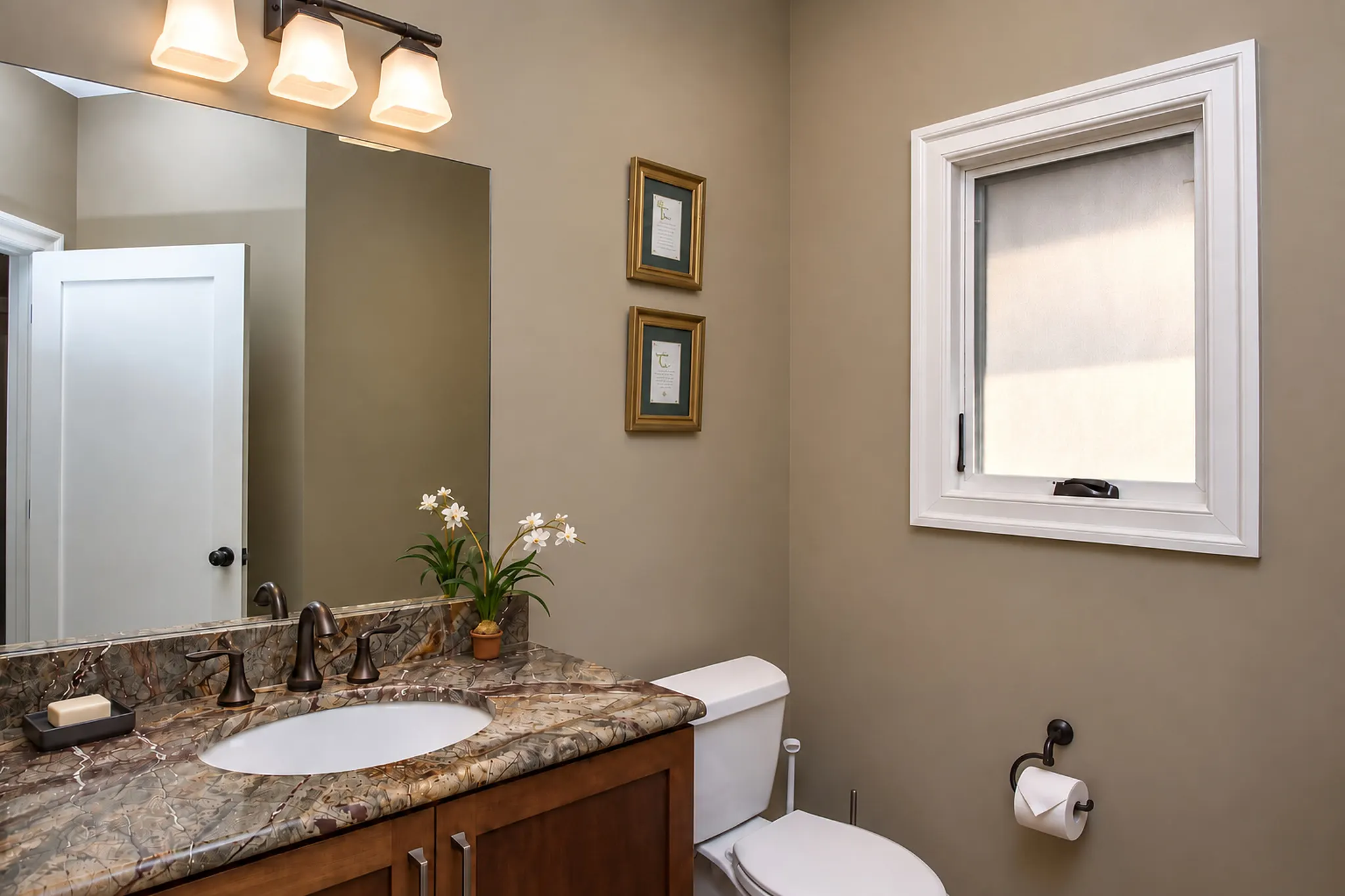 Main level powder room