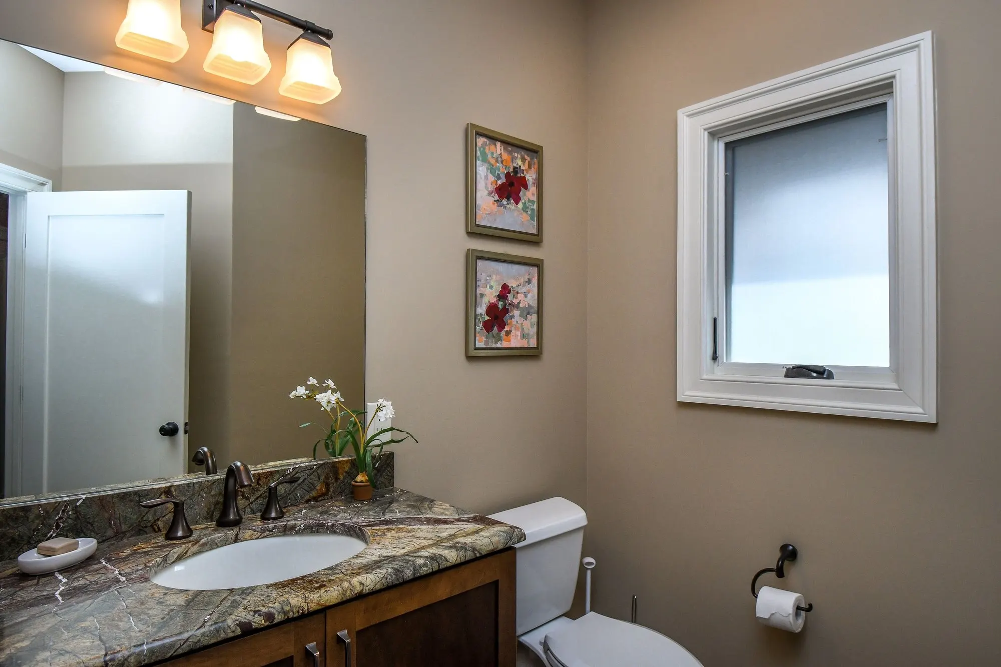 Main level powder room
