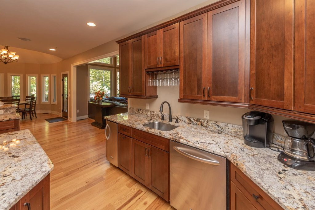 Kitchen island and prep area perfect for cooking meals for twenty guests