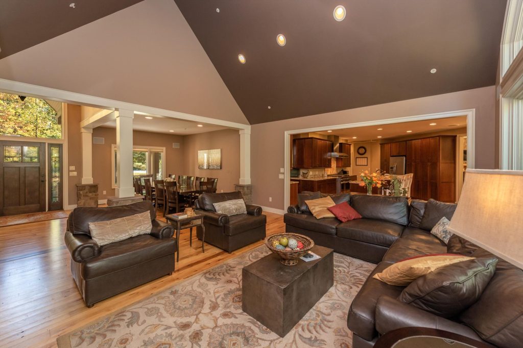 Alternate view of the great room showcasing open floor plan and cozy atmosphere