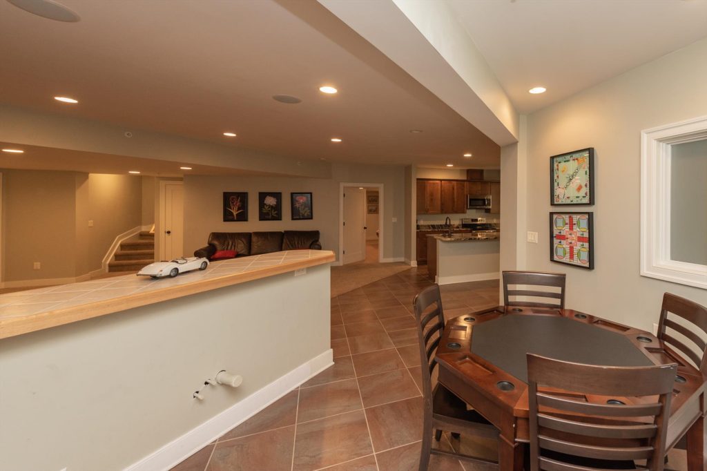 Lower level den and lounge area for relaxing between activities